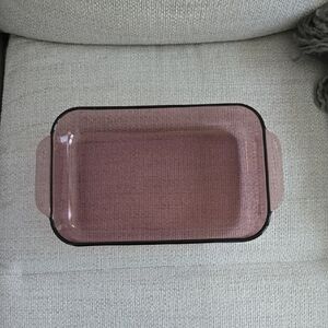 PYREX Corning VISIONS Cranberry 2 Quart Casserole 11×7 Casserole